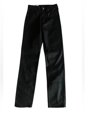 H & M Black Faux Coated Leather Skinny Pants with Tags